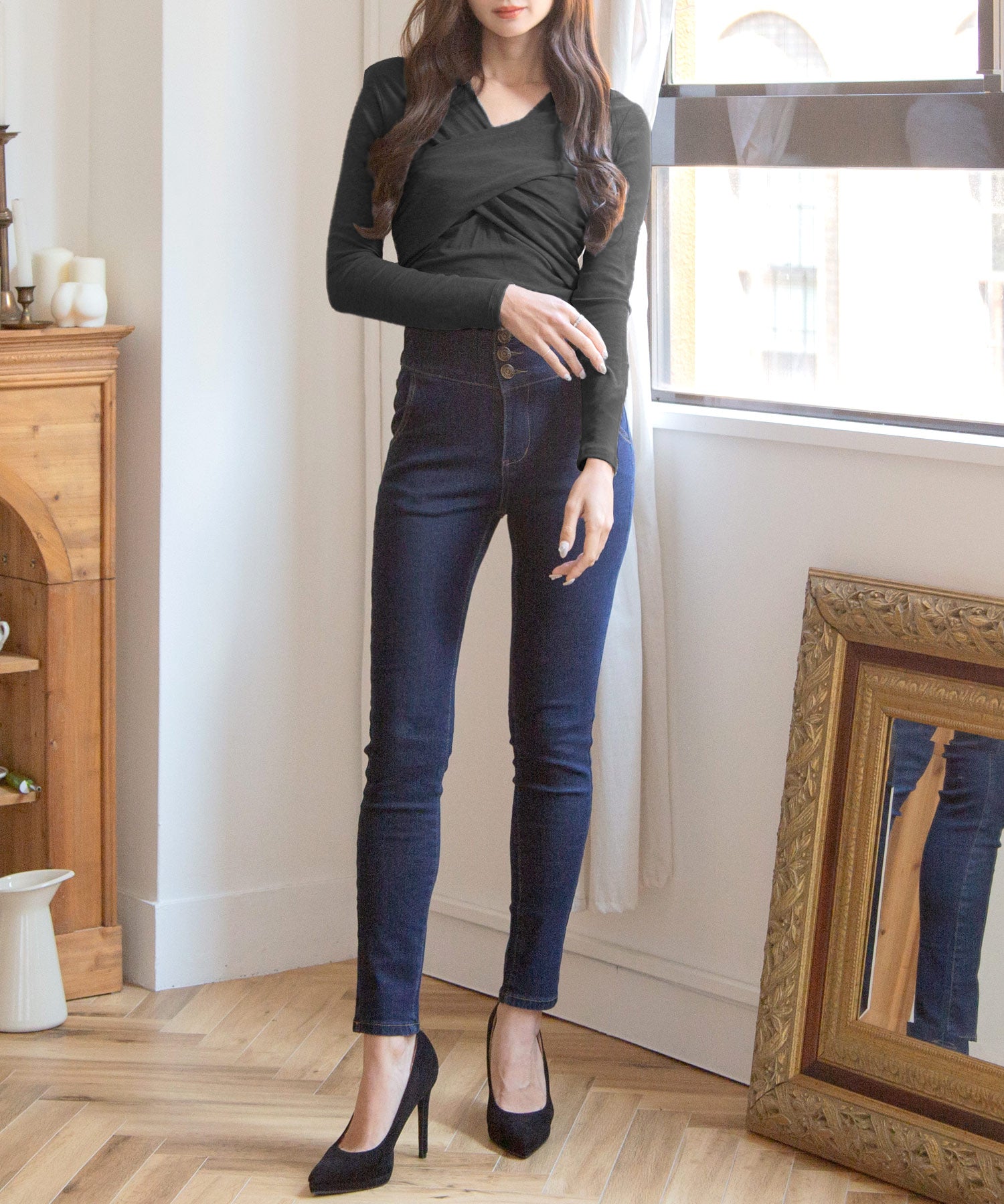 ギャザーカシュクールカットソー JB24610