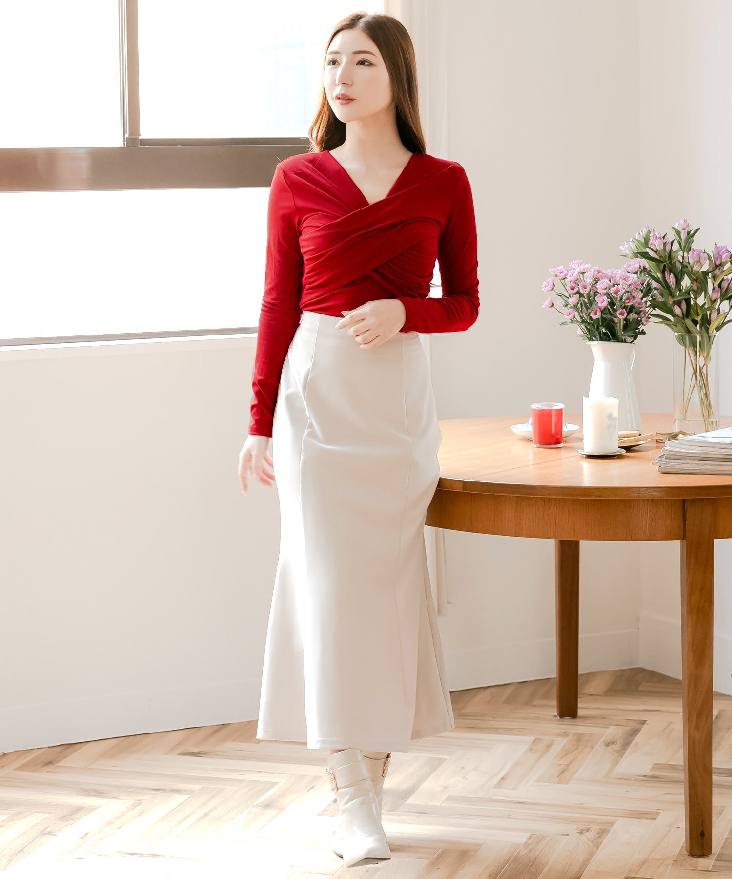 ギャザーカシュクールカットソー JB24610