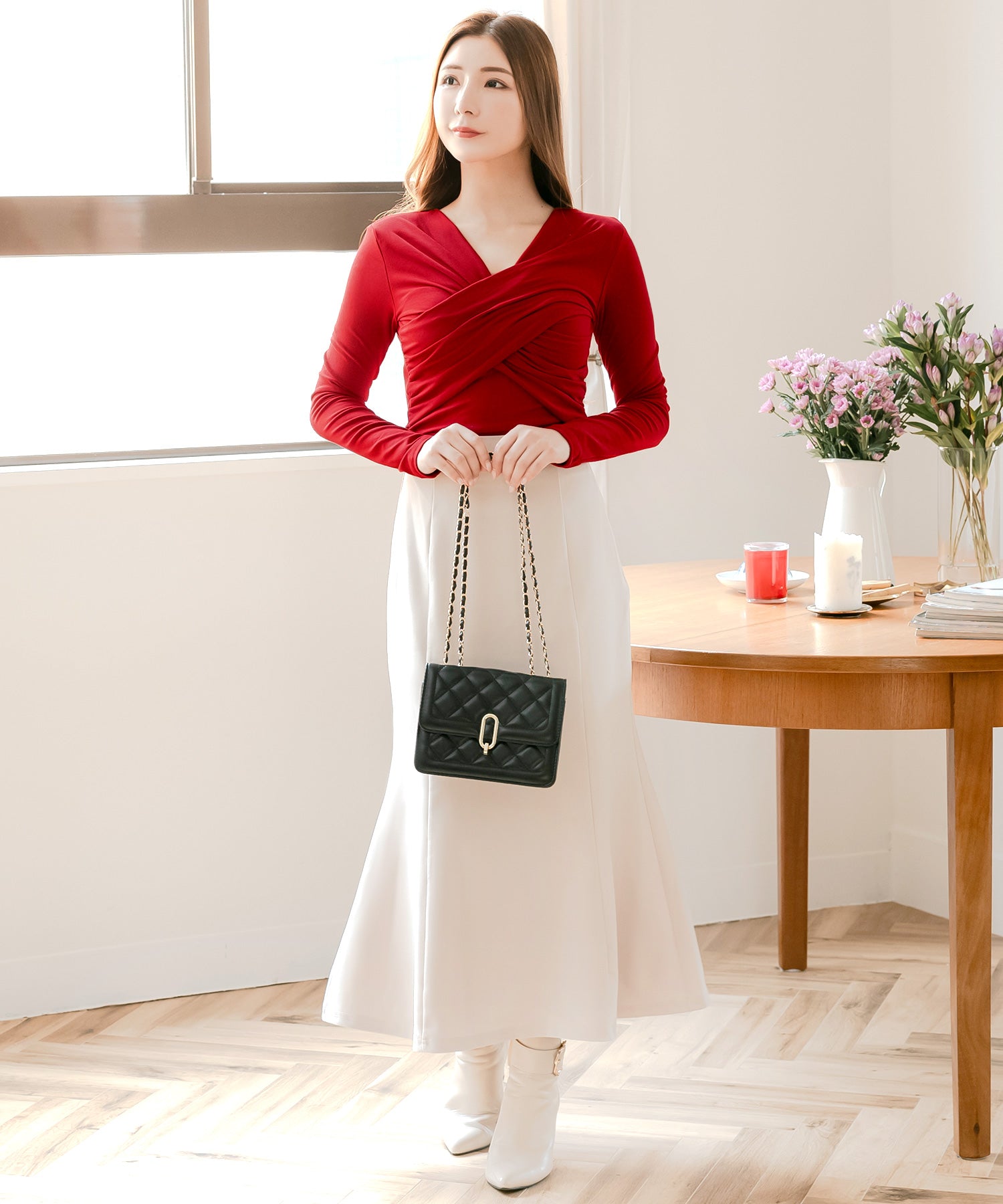 ギャザーカシュクールカットソー JB24610