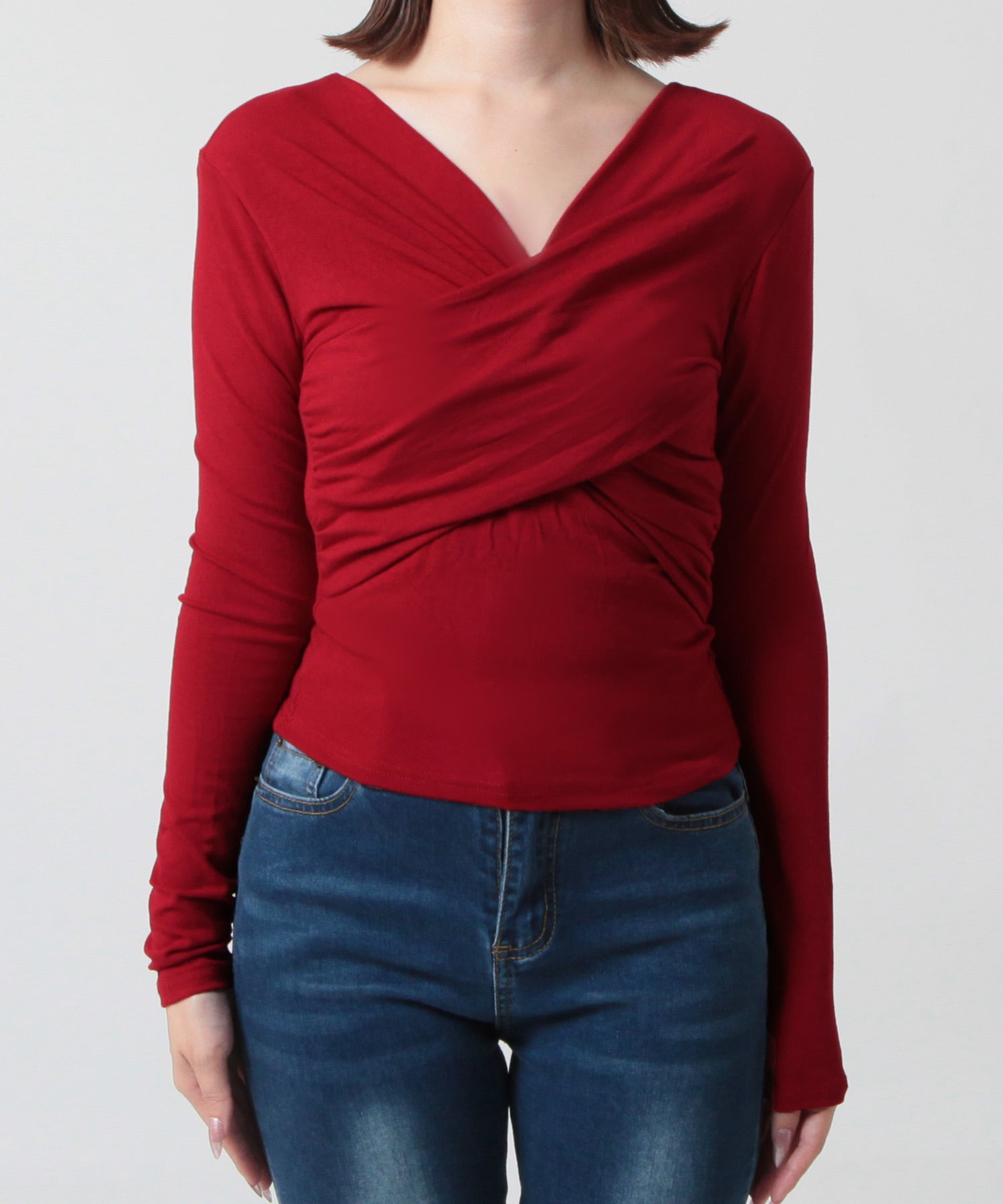 ギャザーカシュクールカットソー JB24610