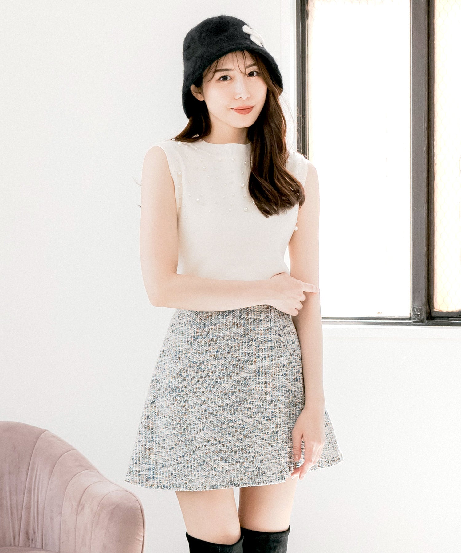 リボンモチーフチューリップハット JB24665