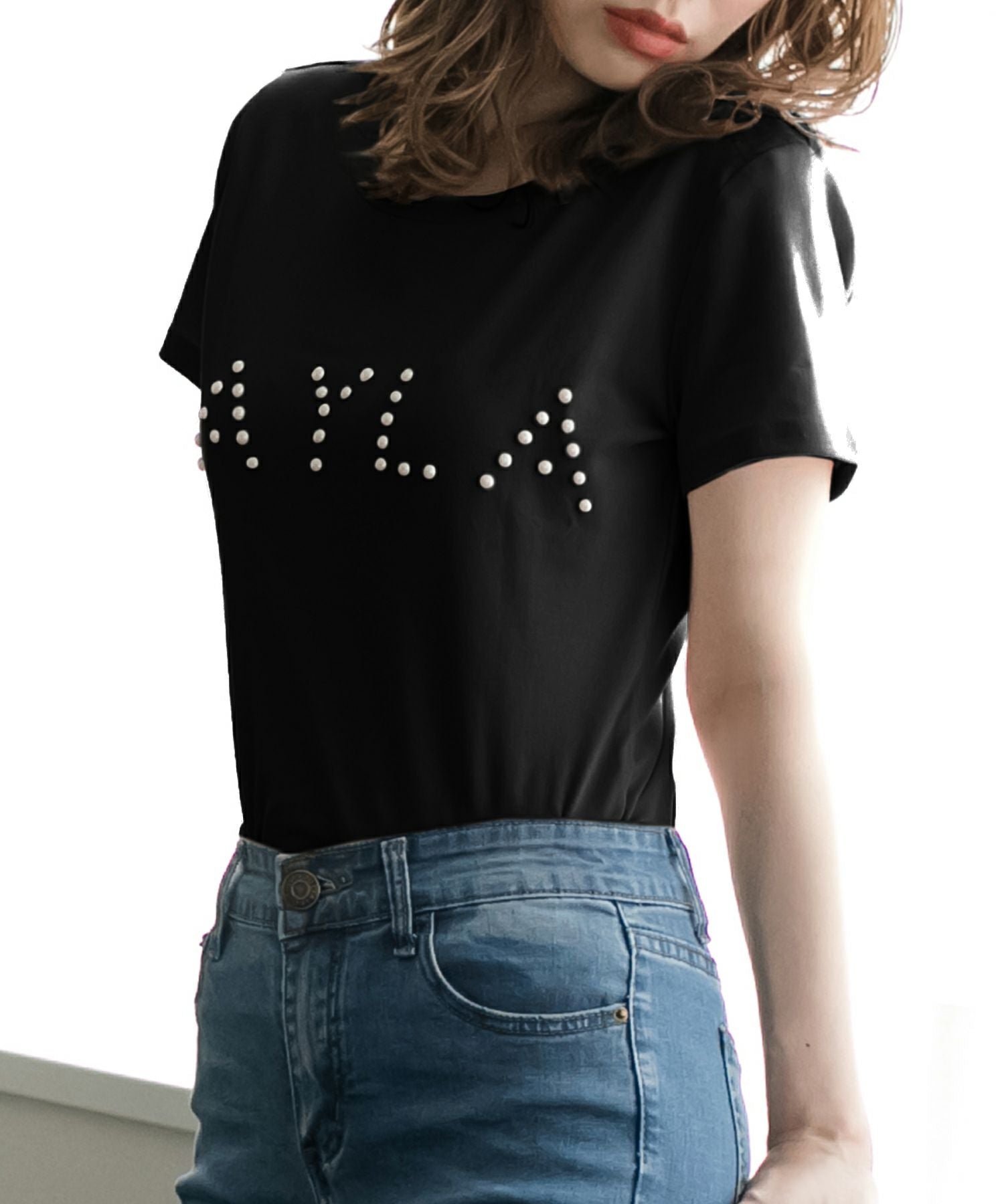 パールロゴデザインTシャツ・トップス・カットソー JB510736