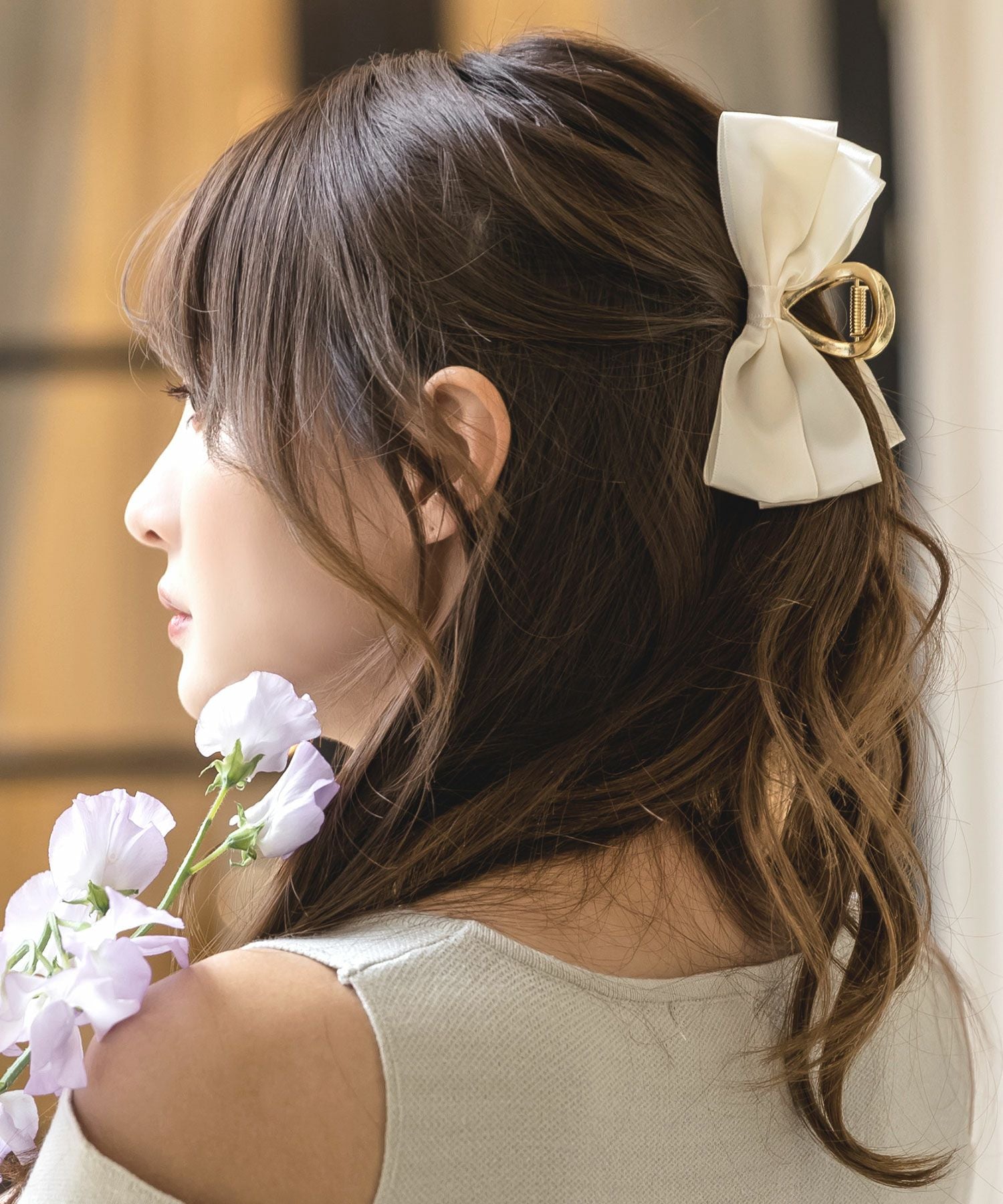 リボン付きバンスクリップ JB23106 | レディースファッション通販