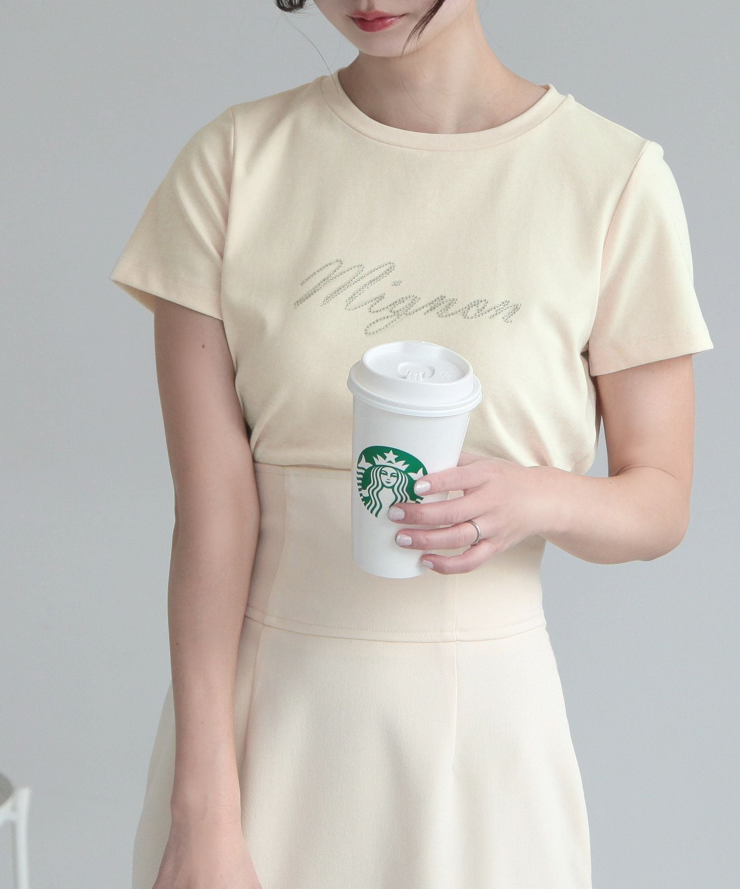 MignonビジューロゴTシャツ JB24010