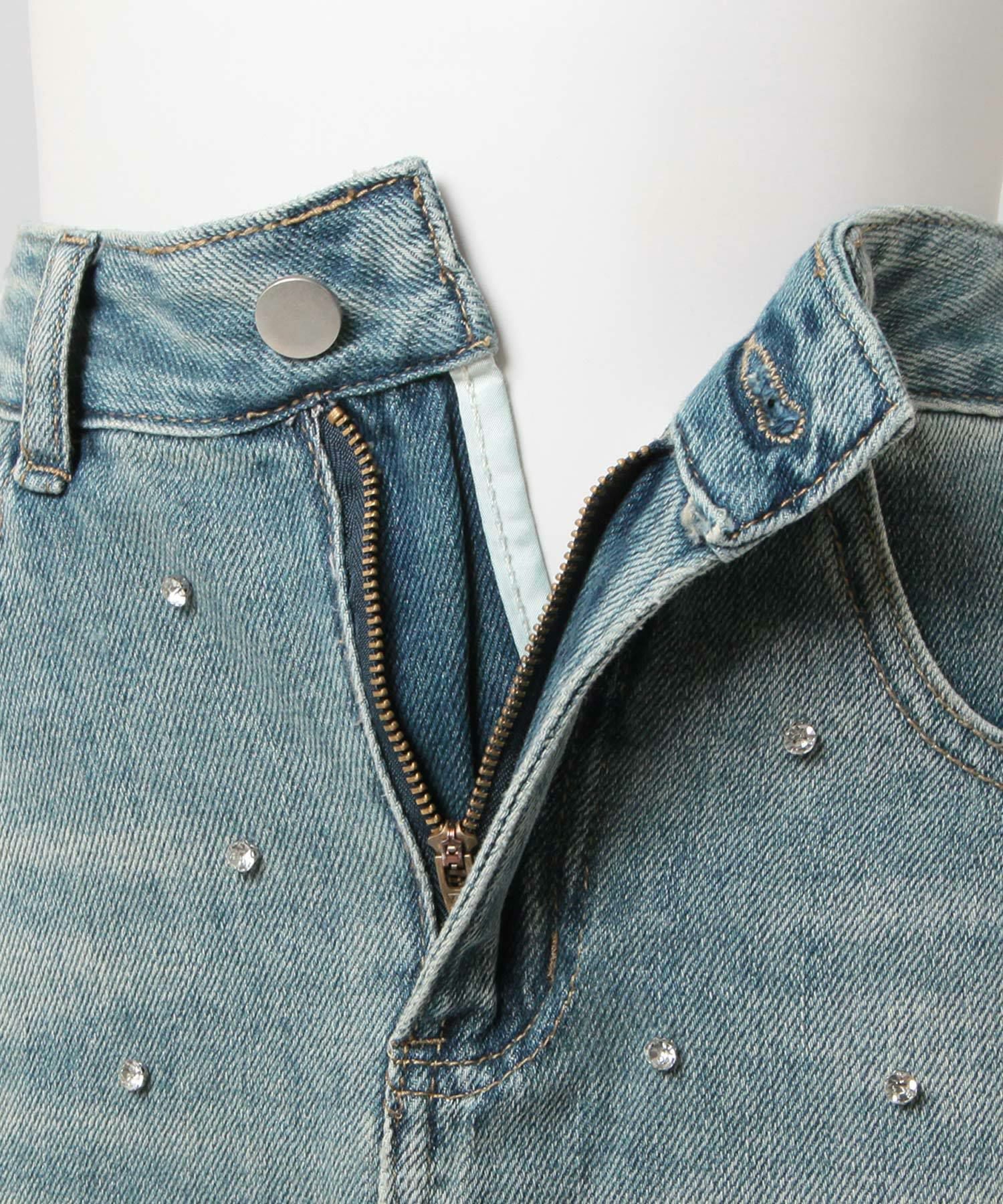 40%OFF]ビジュー付きデニムタイトスカート JB24133 | レディース