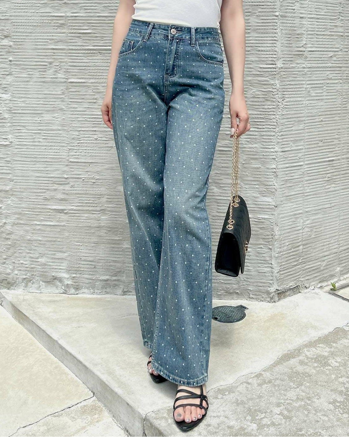 ドット柄デニムパンツ JB24132