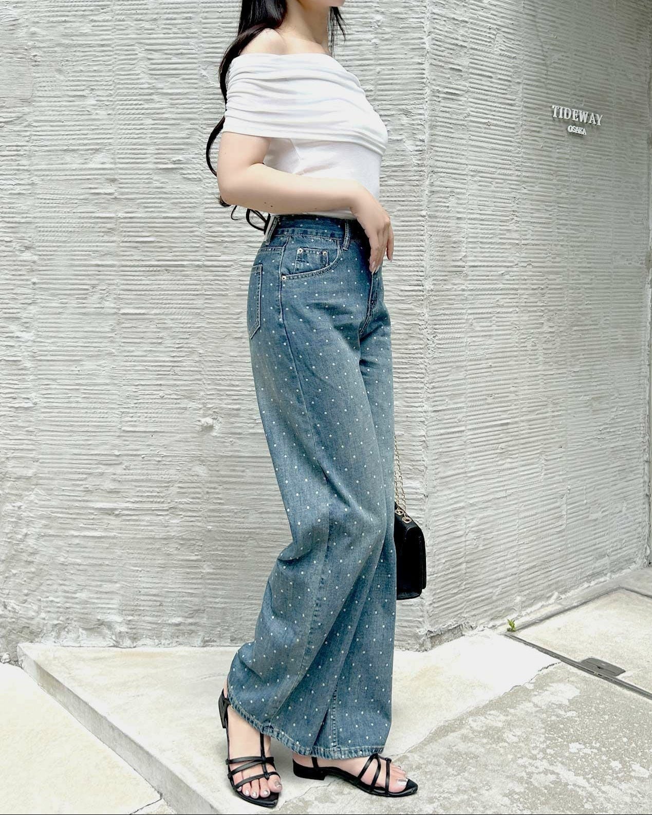 ドット柄デニムパンツ JB24132