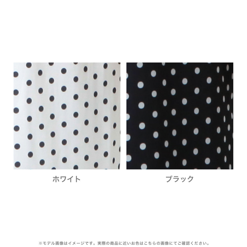 ドット柄バルーンスリーブタイトワンピース JB24060