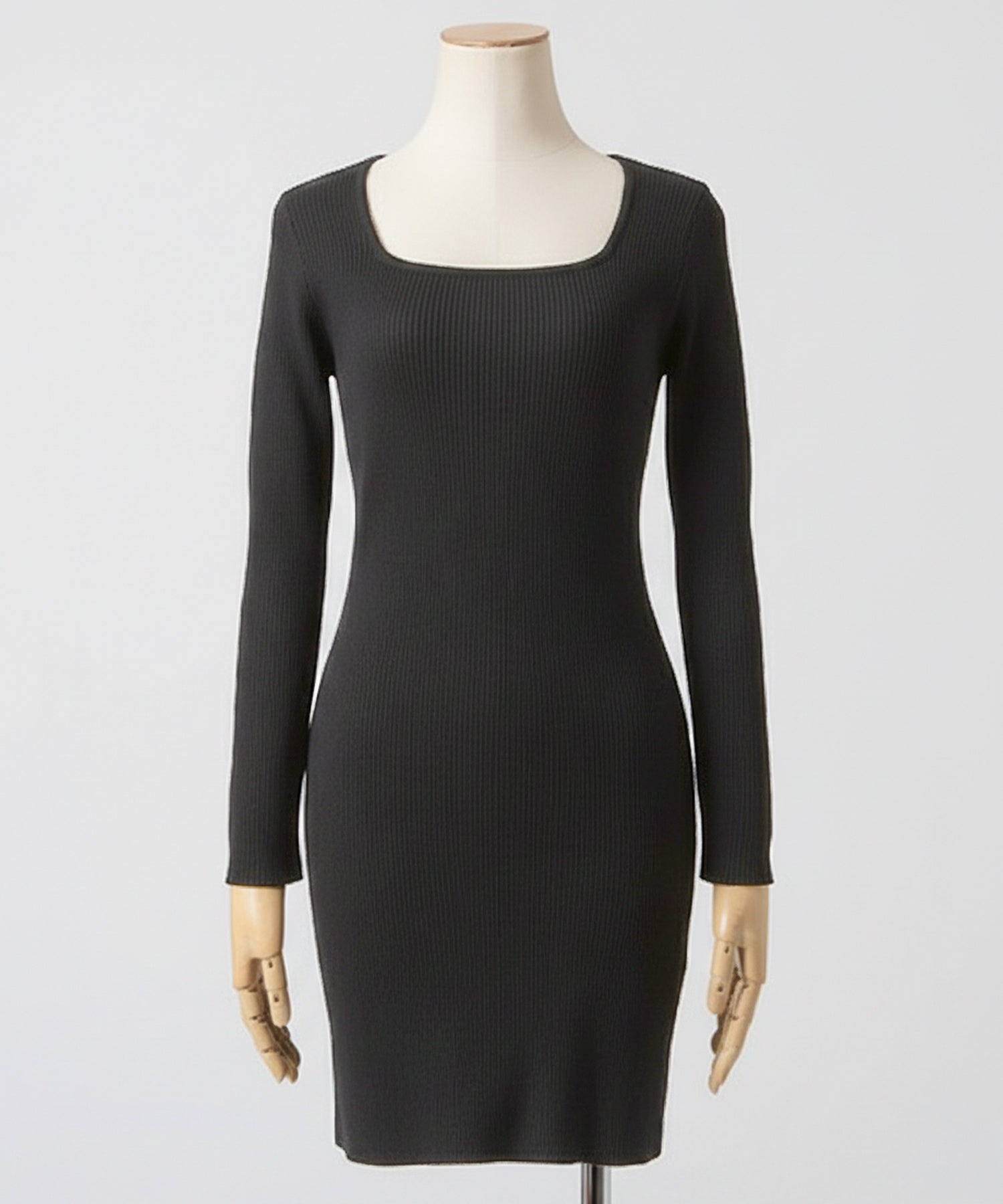 ネックが選べるリブニットミニワンピース JB24530