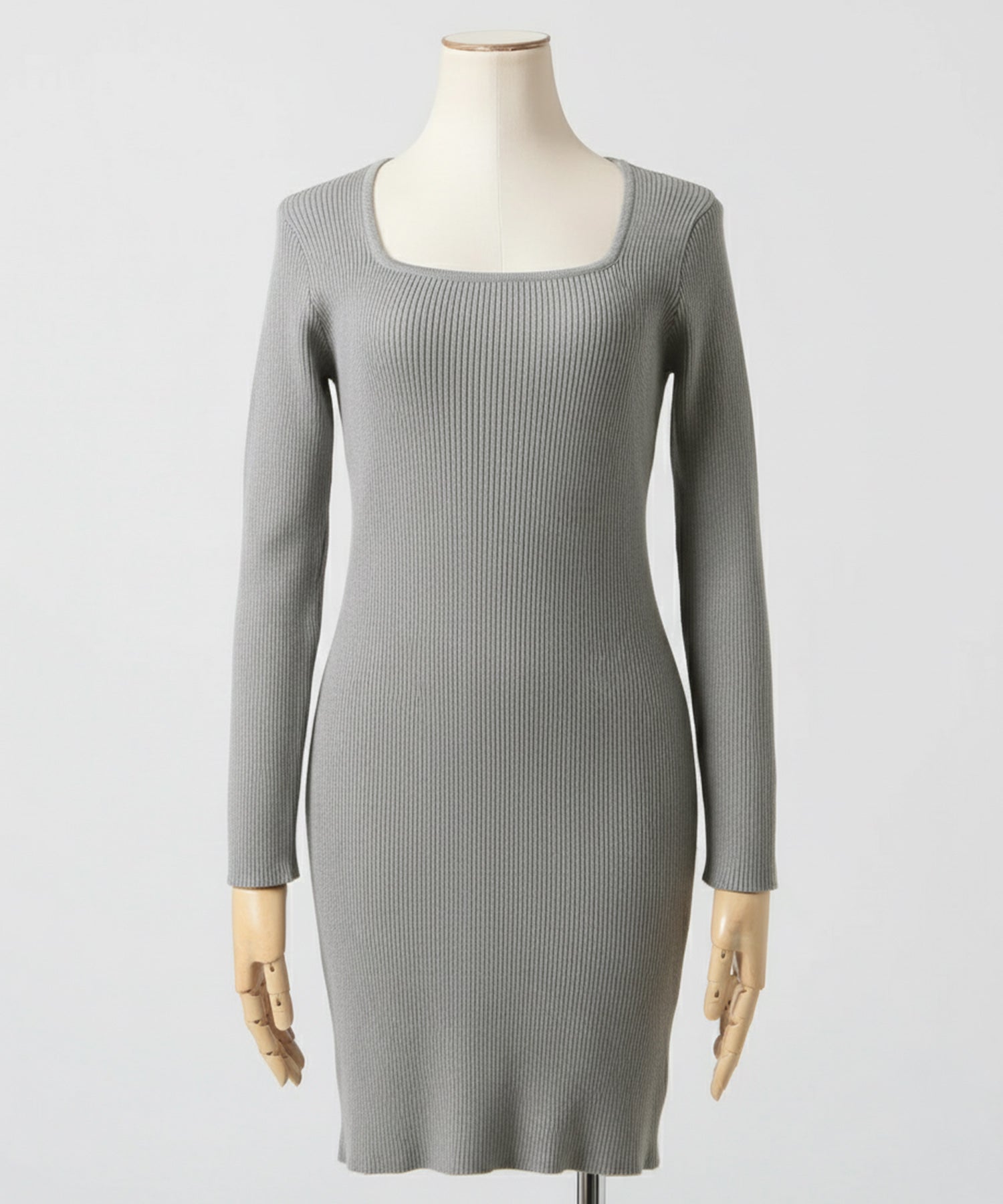 ネックが選べるリブニットミニワンピース JB24530