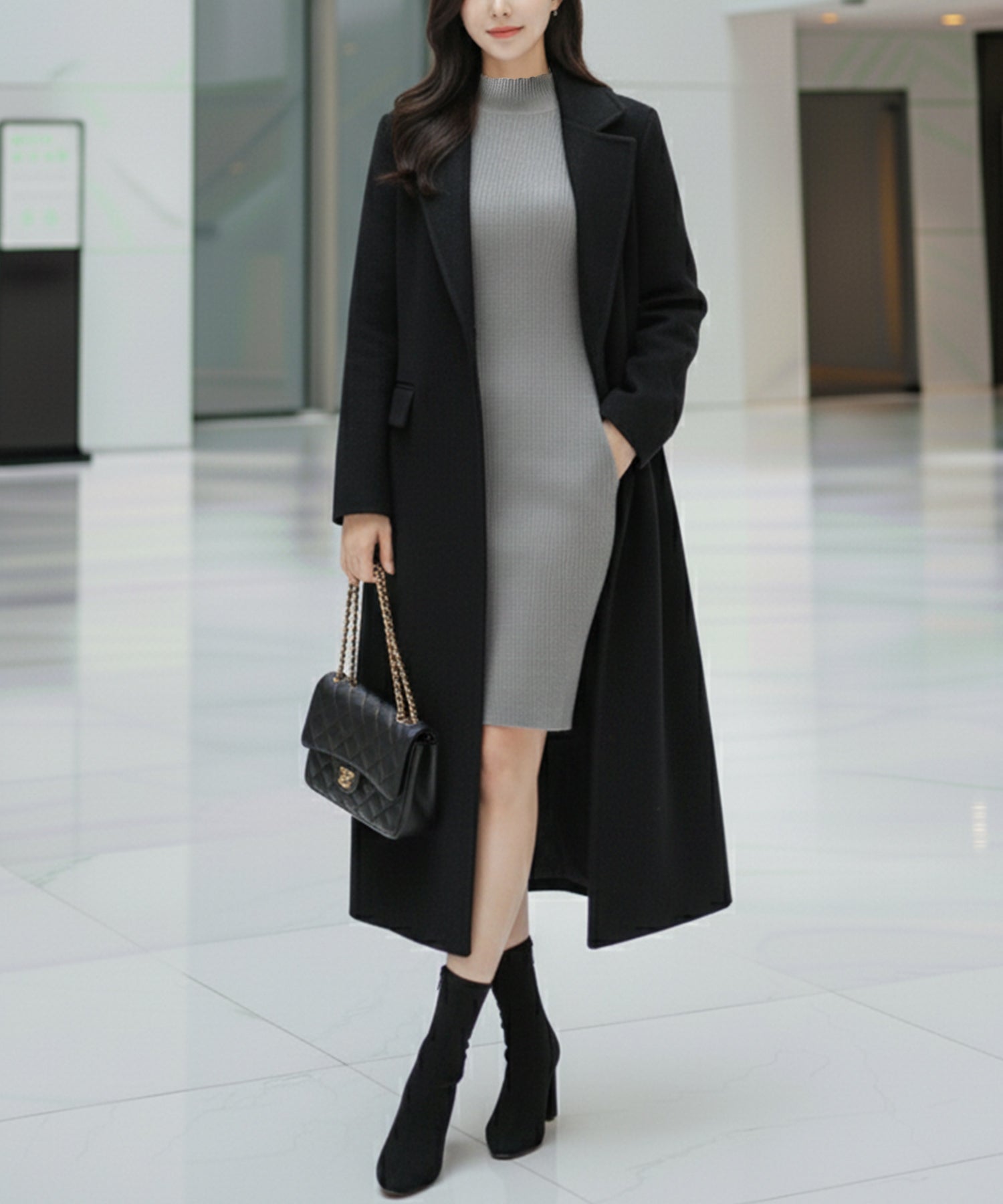 ネックが選べるリブニットミニワンピース JB24530