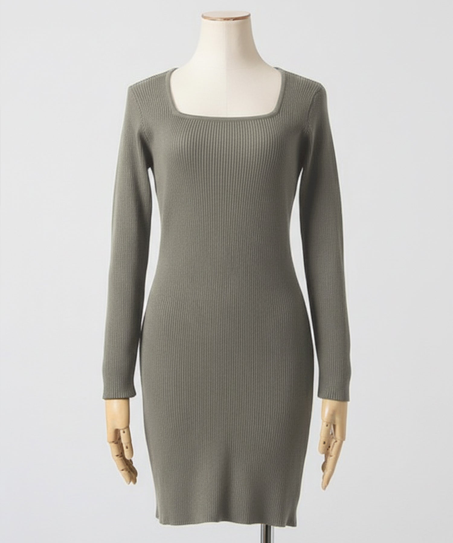 ネックが選べるリブニットミニワンピース JB24530