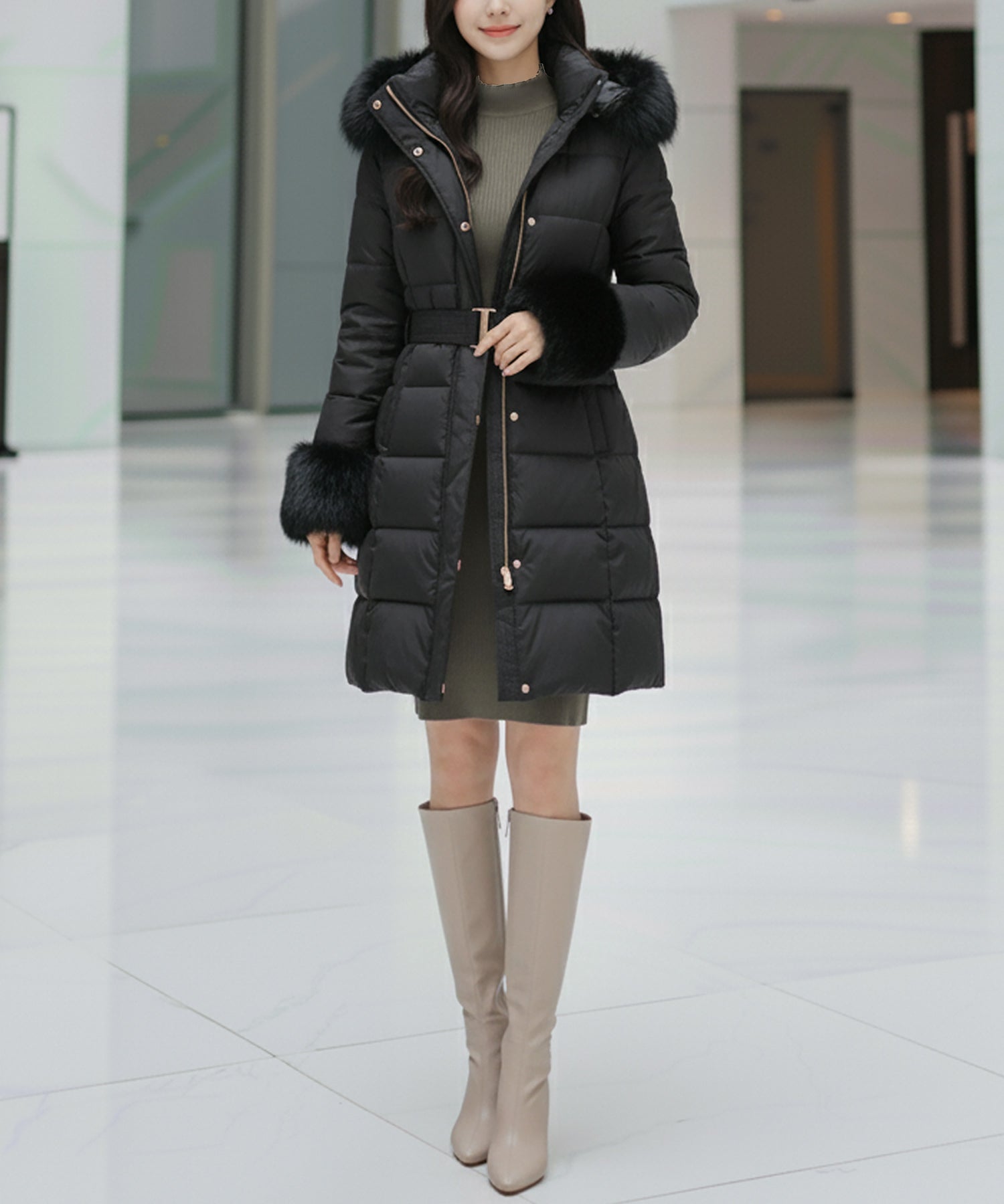 ネックが選べるリブニットミニワンピース JB24530