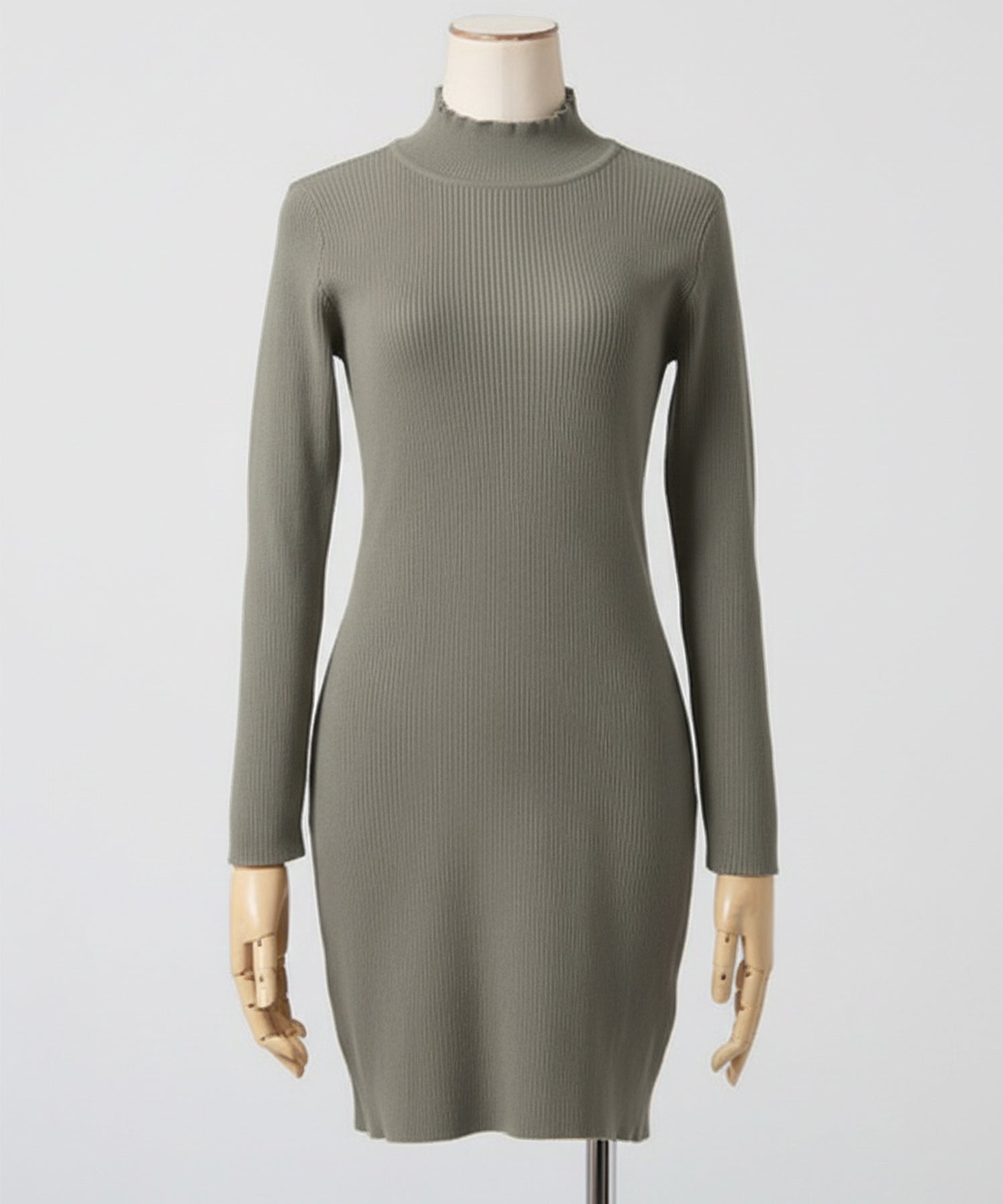 ネックが選べるリブニットミニワンピース JB24530