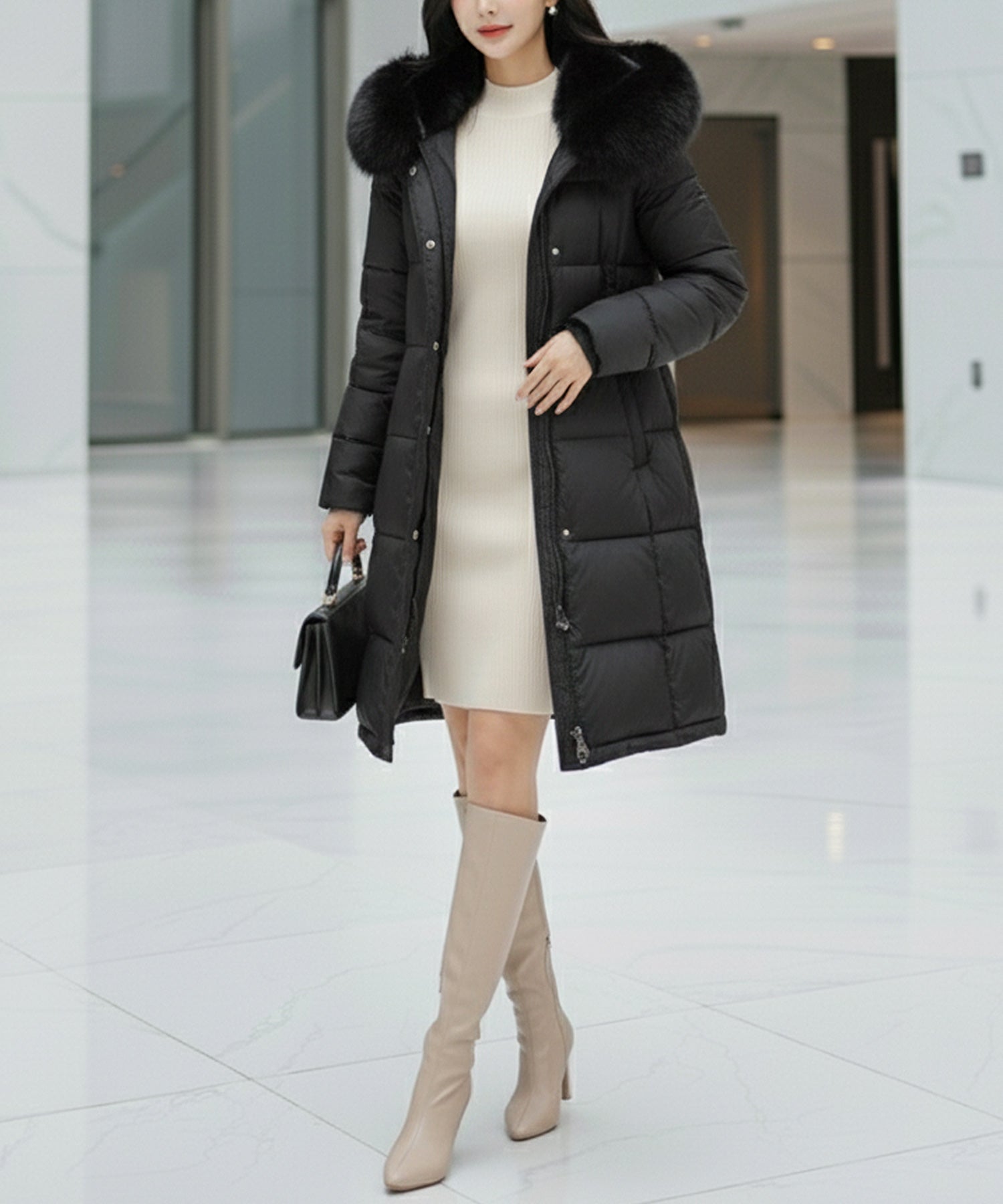 ネックが選べるリブニットミニワンピース JB24530