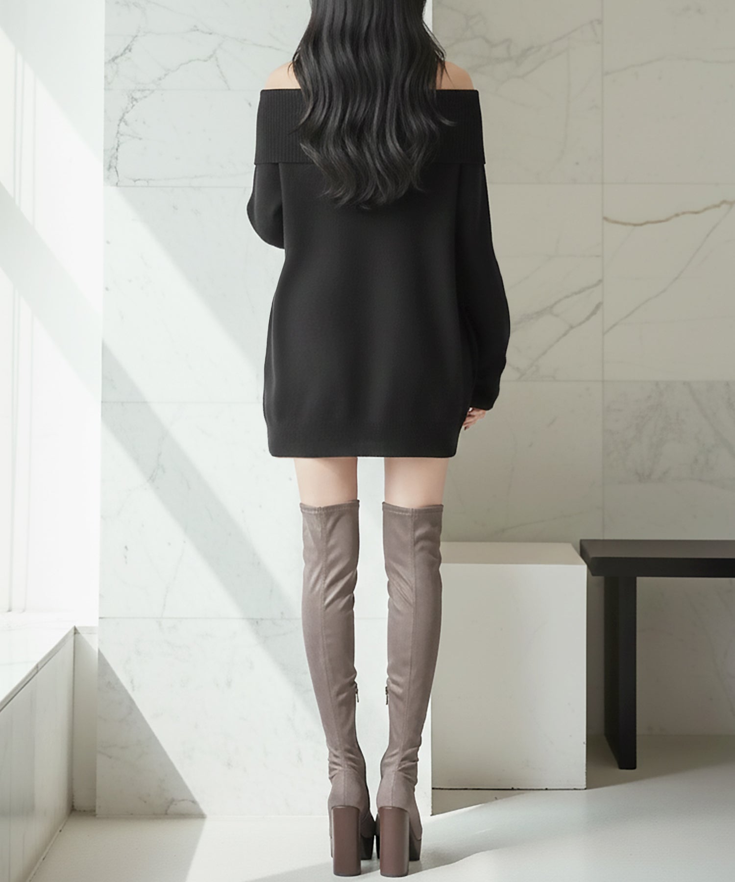 オフショルダーチュニックトップス・ワンピース JB24550