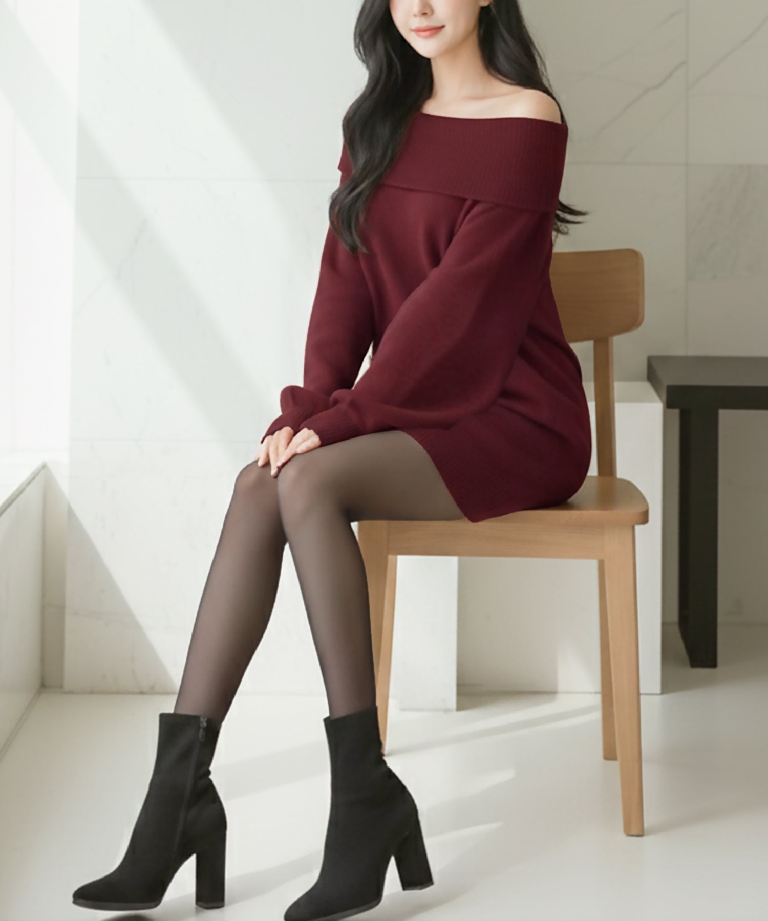 オフショルダーチュニックトップス・ワンピース JB24550