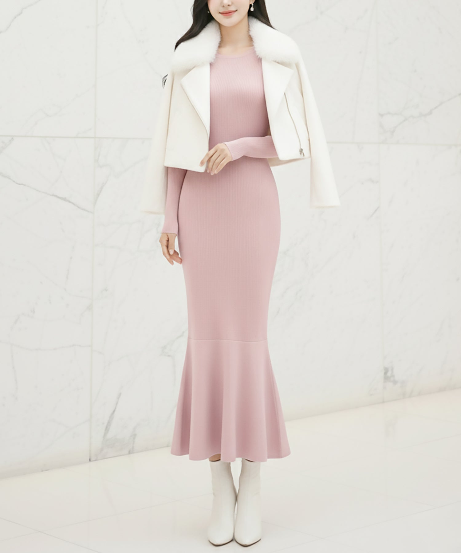 カラバリマーメイドニットワンピース JB24555