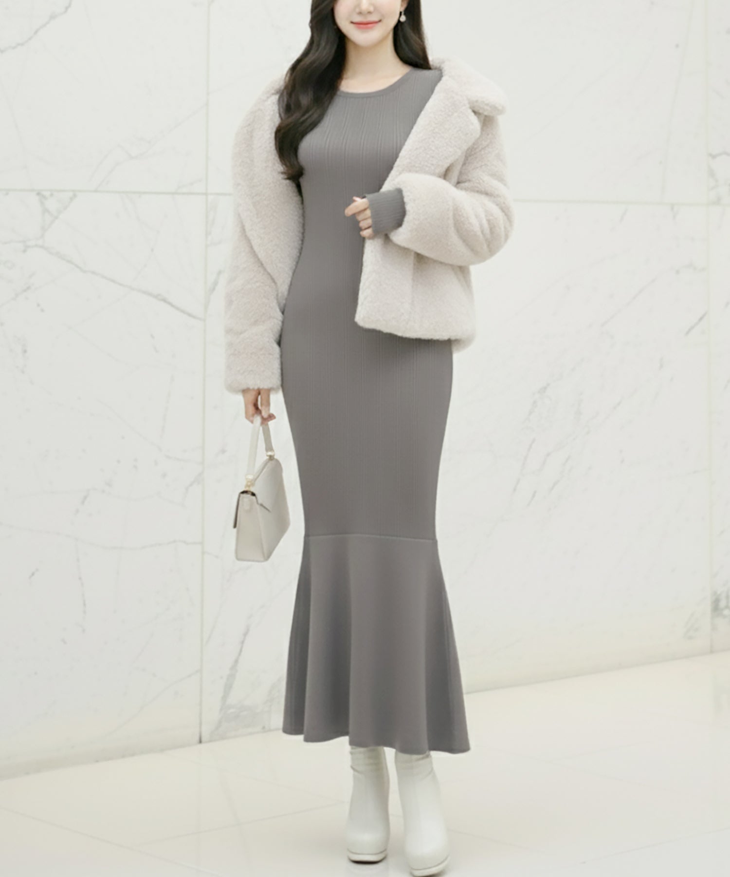 カラバリマーメイドニットワンピース JB24555