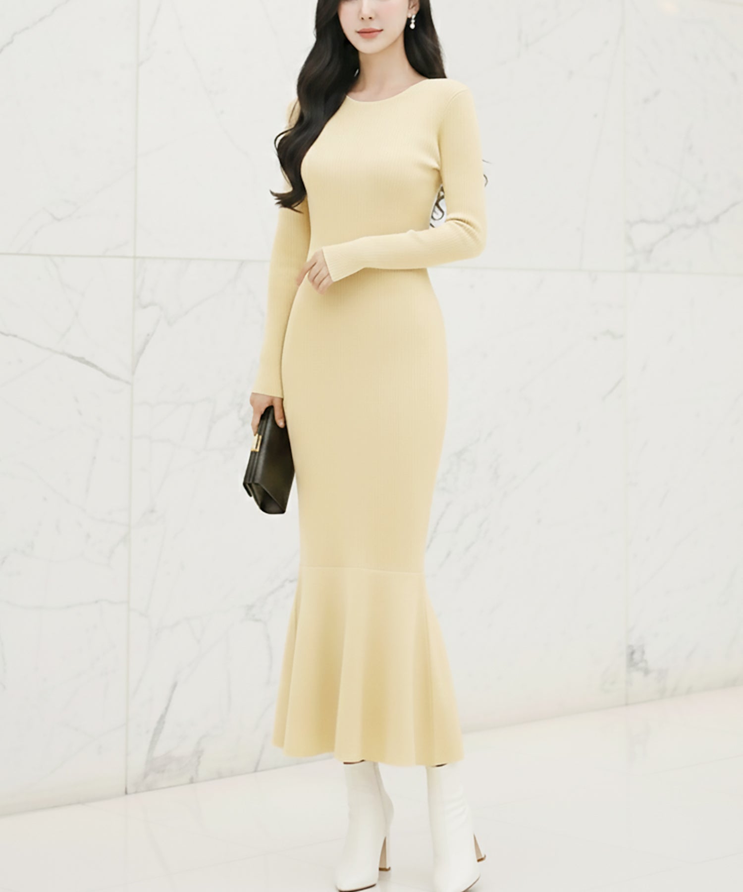 カラバリマーメイドニットワンピース JB24555