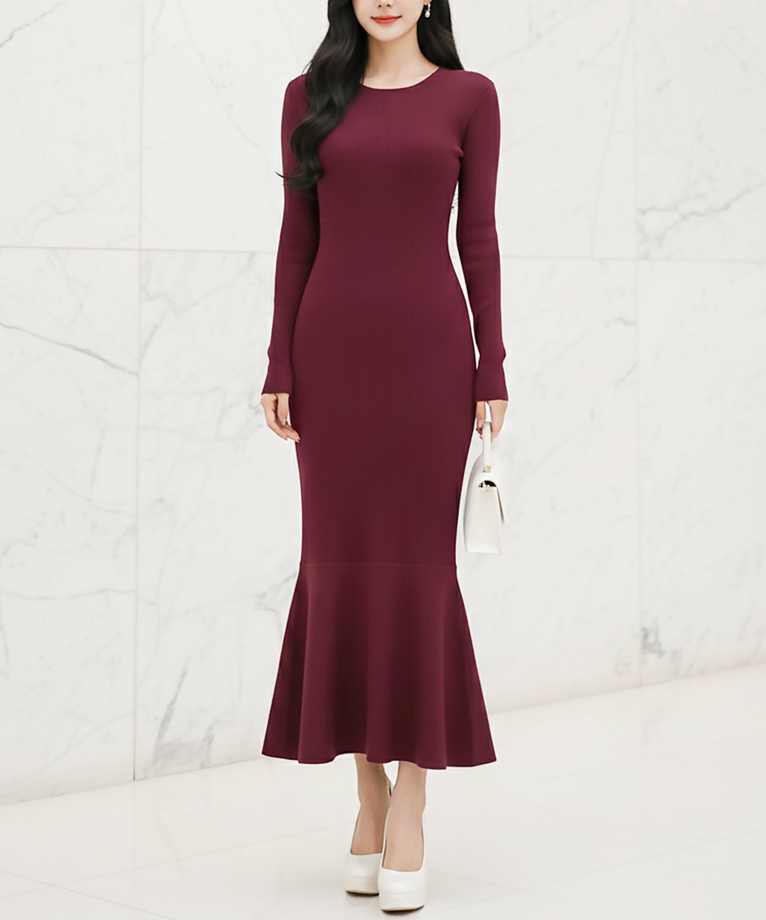 カラバリマーメイドニットワンピース JB24555