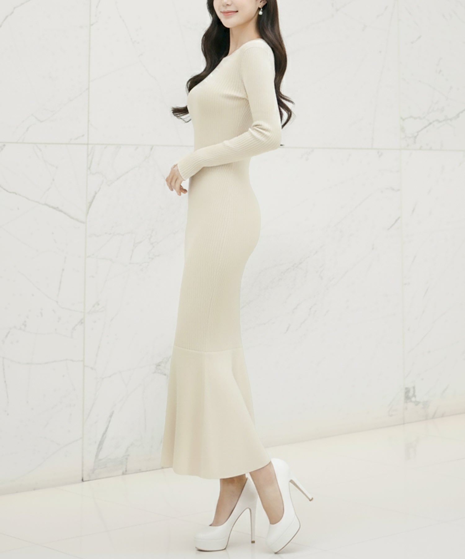 カラバリマーメイドニットワンピース JB24555