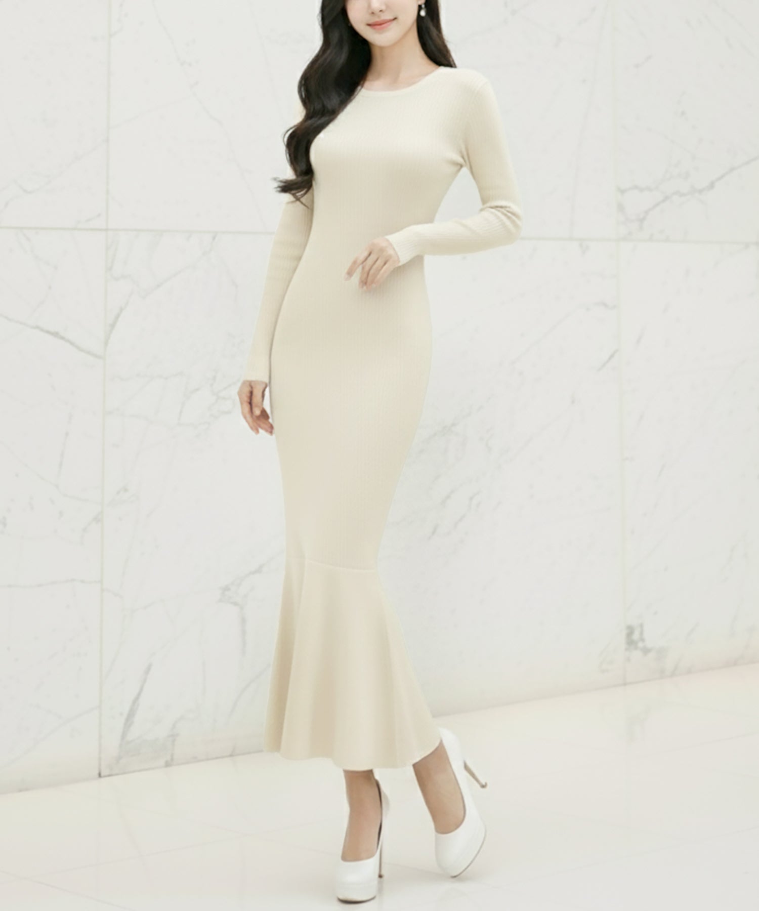 カラバリマーメイドニットワンピース JB24555