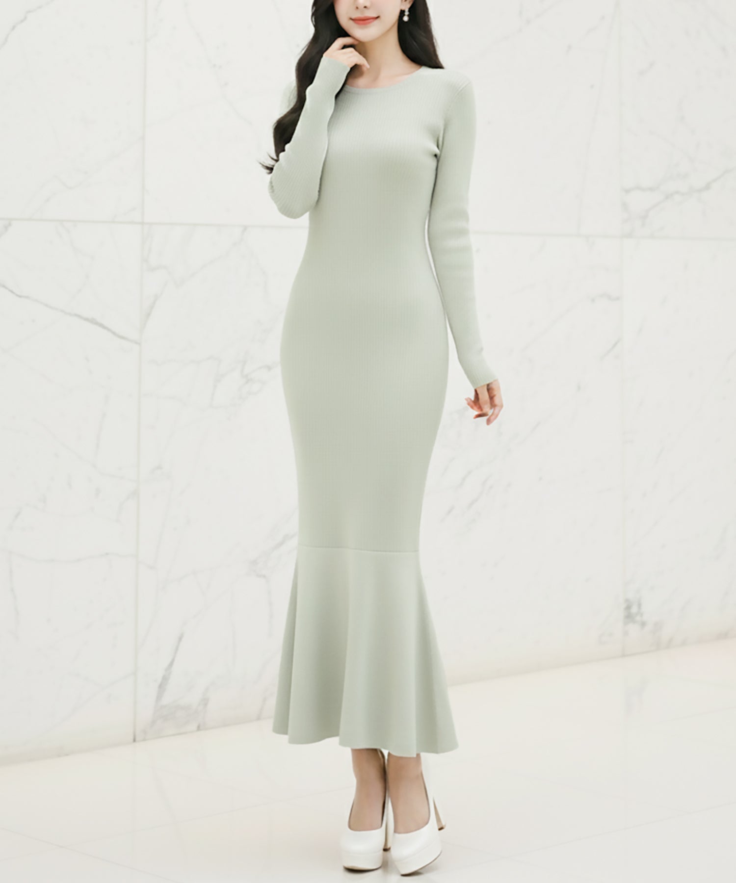 カラバリマーメイドニットワンピース JB24555