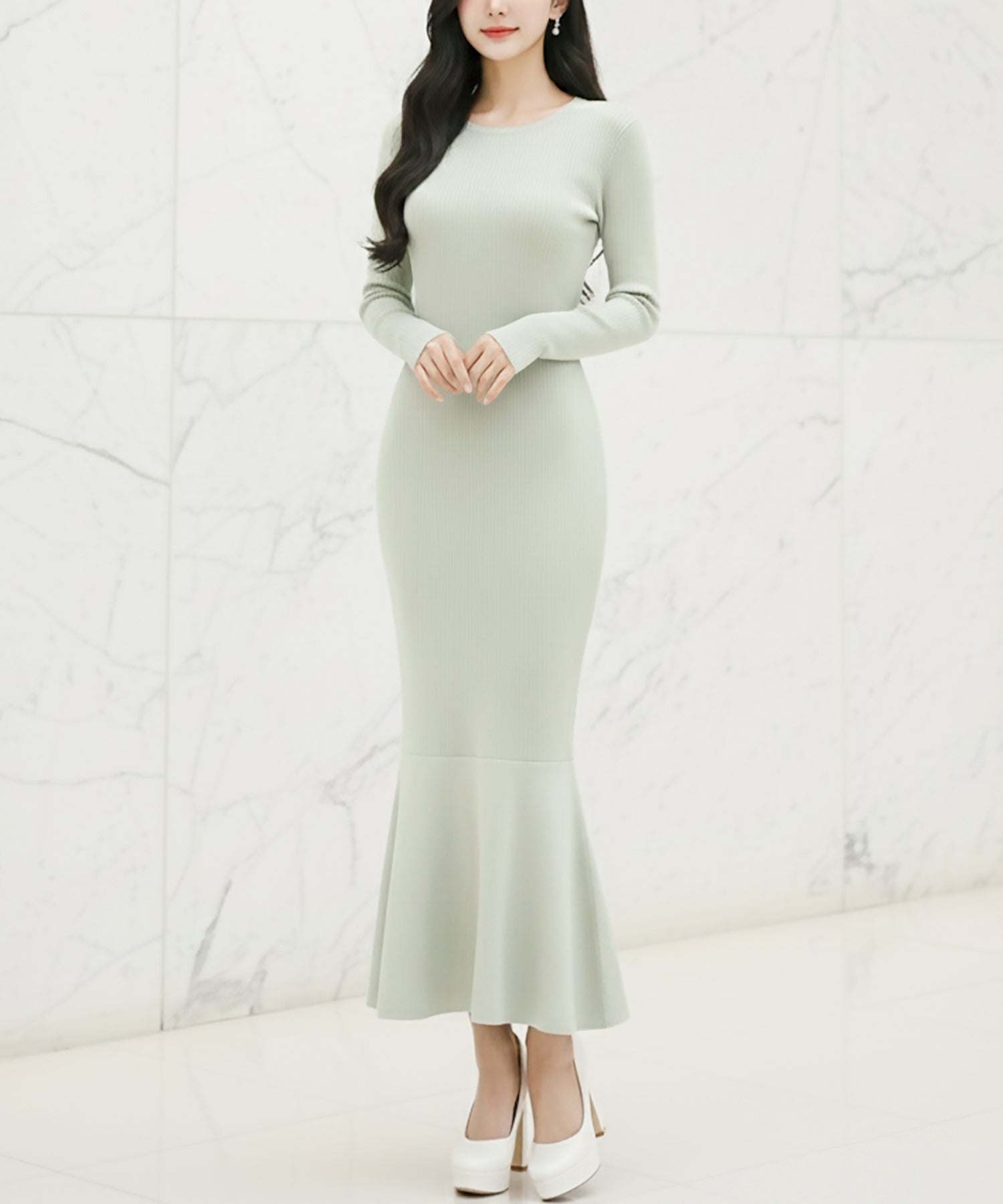 カラバリマーメイドニットワンピース JB24555