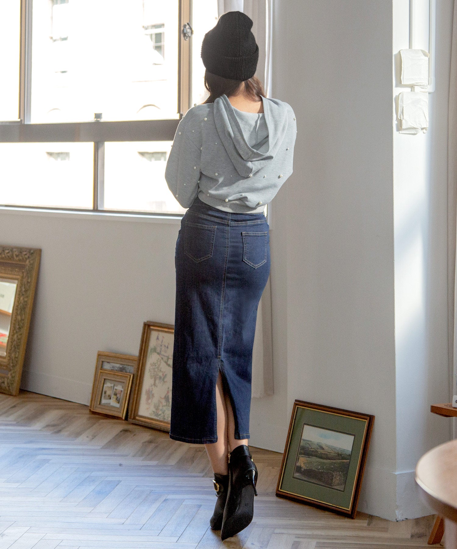 ビジューラインニットキャップ JB24683