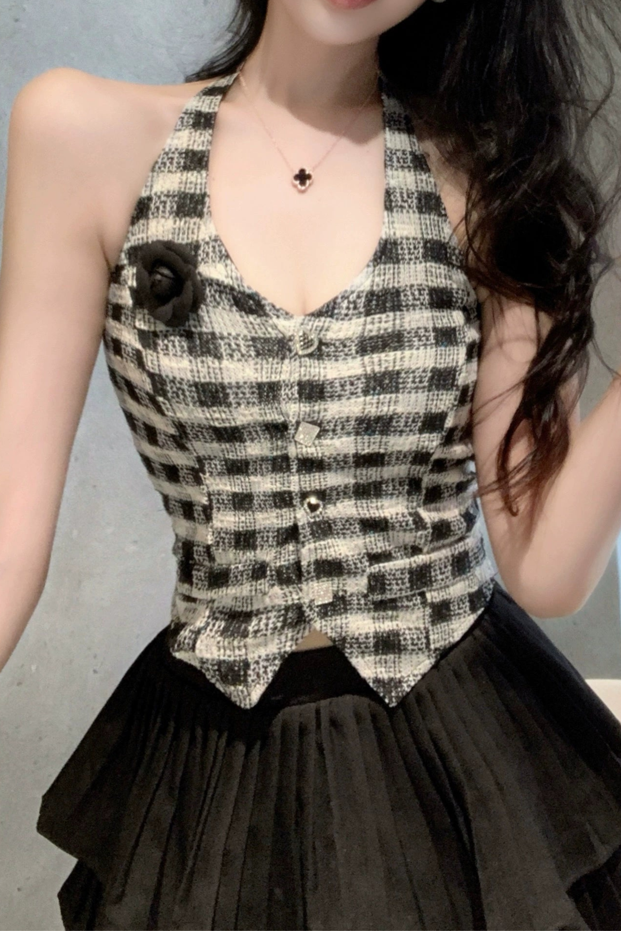 ジュリアブティック JULIA BOUTIQUE フェイクファーベスト/22543 （Black） 1692741345.jpg